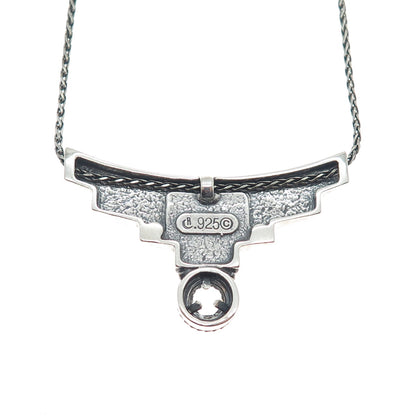 CAROLYN POLLACK & MILOR 925 Sterling Silver Vintage Multi-Gem Chain Necklace 18"