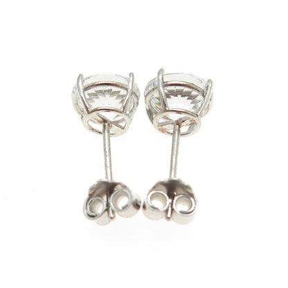 925 Sterling Silver Round-Cut C Z Stud Earrings