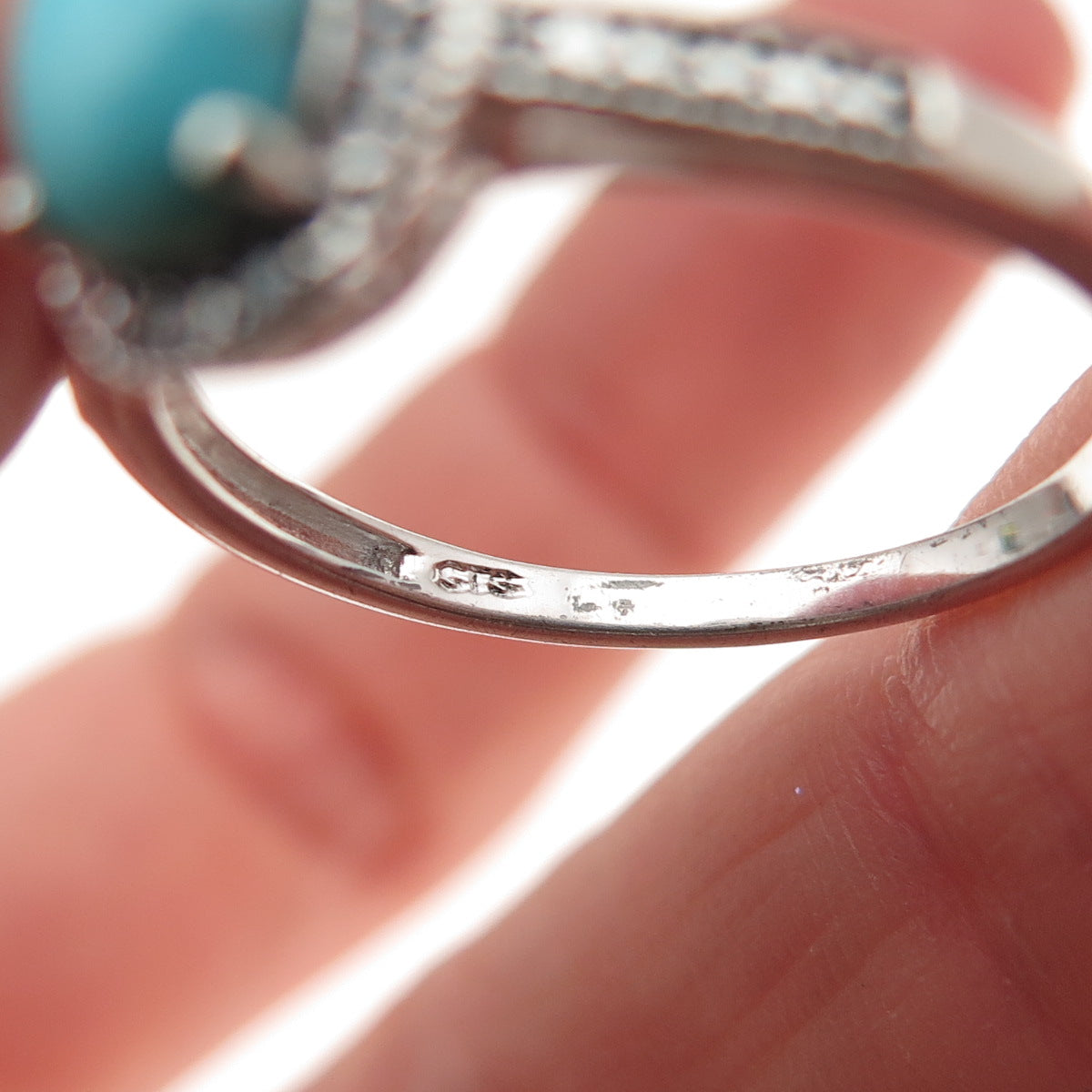 Chuck Clemency 925 Sterling Silver Real Diamond & Turquoise Ring Size 8