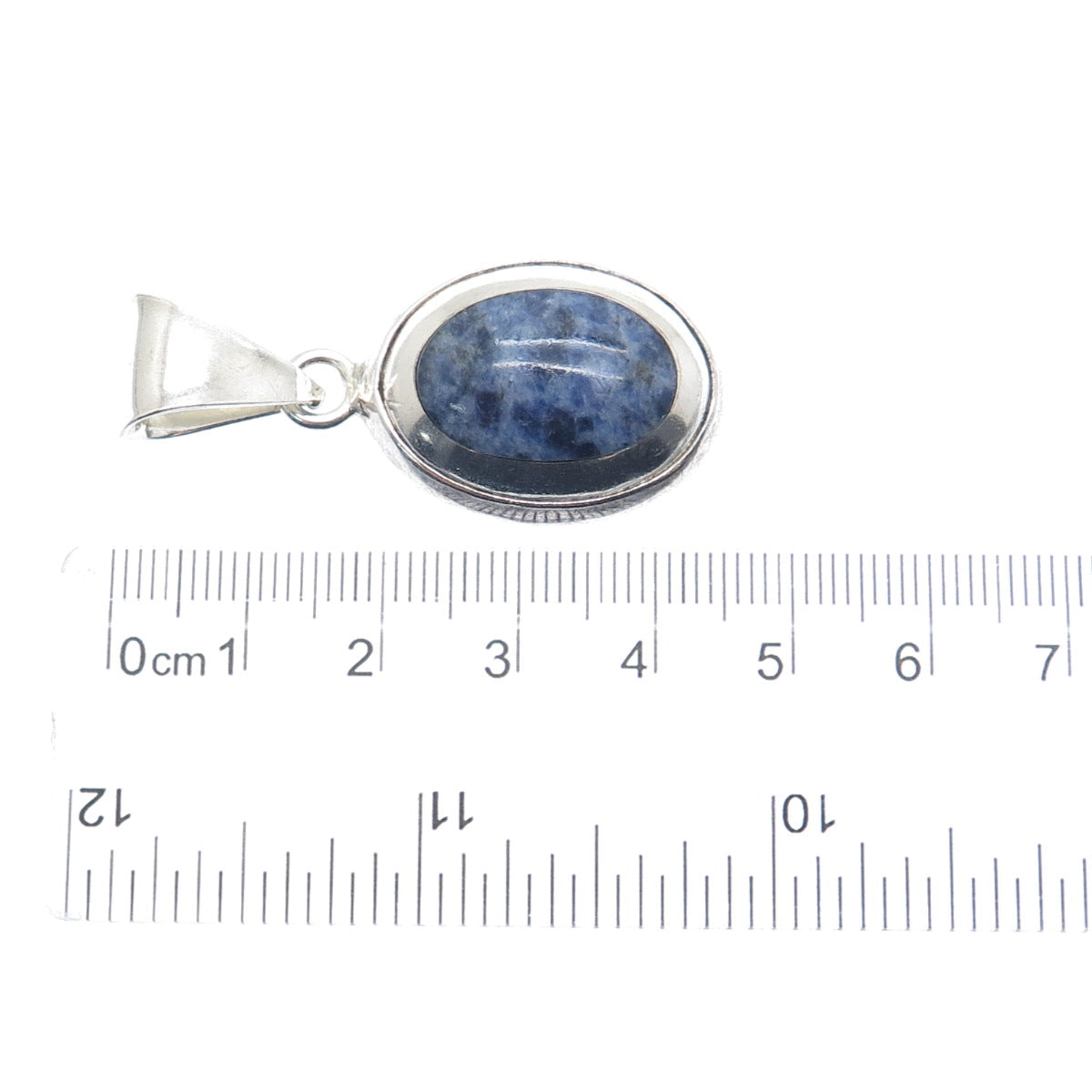 925 Sterling Silver Vintage Mexico Real Cabochon Sodalite Charm Pendant