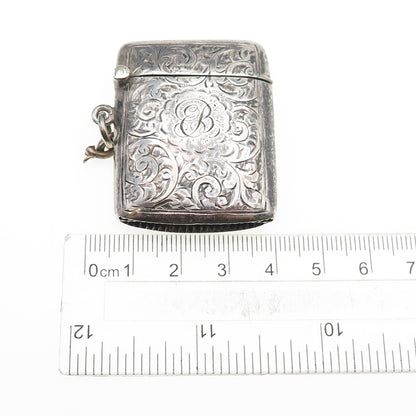 Constantine & Floyd 925 Sterling Antique 1912 Birmingham Match Safe / Vesta Case