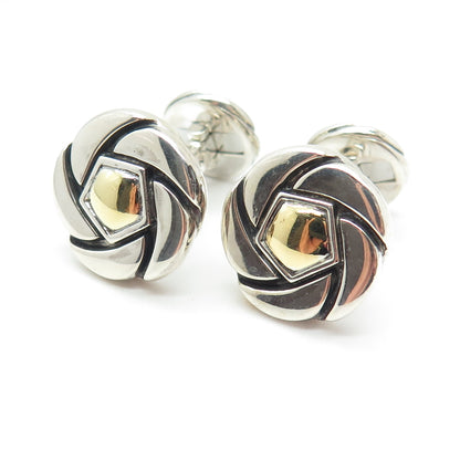 DAVID YURMAN 18K Yellow Gold & 925 Sterling Silver Floral Cufflinks