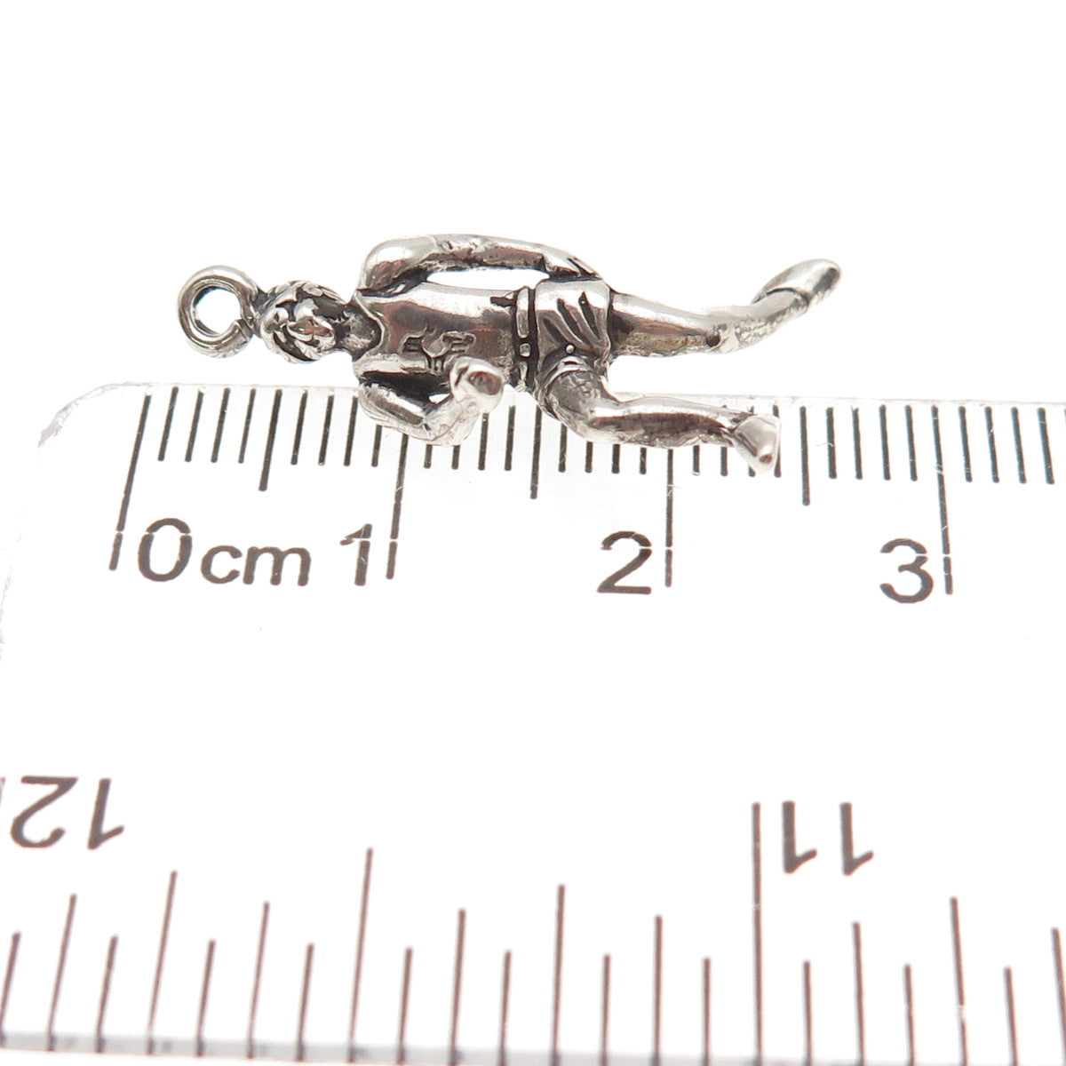 Sunwest 925 Sterling Silver Vintage Marathon Runner Oxidized 3D Charm Pendant