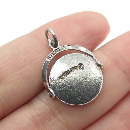 FRENCH & FRANKLIN Sterling Silver Vintage Enamel Lincoln's Birthplace Pendant