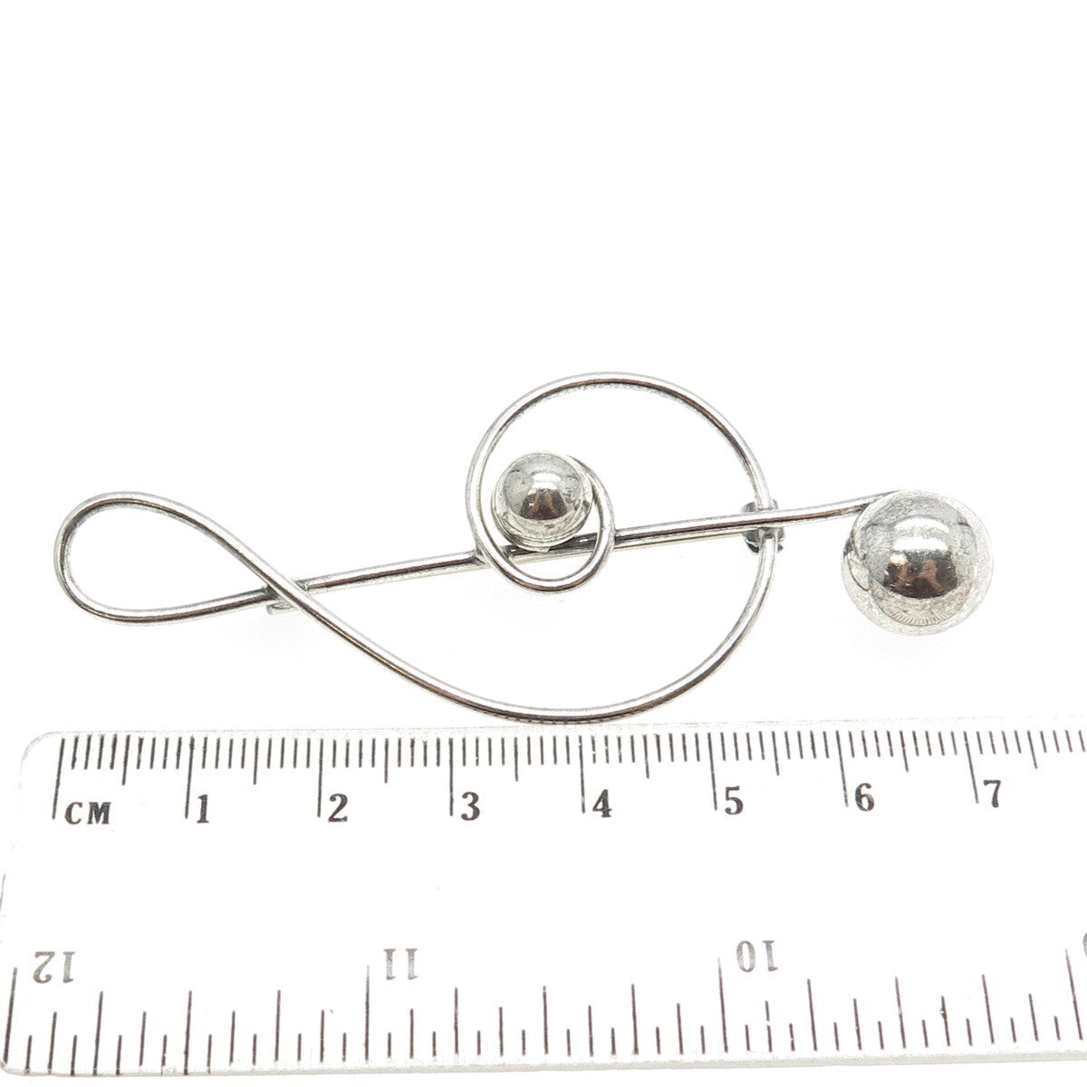 LANG 925 Sterling Silver Vintage Treble Clef Music Pin Brooch