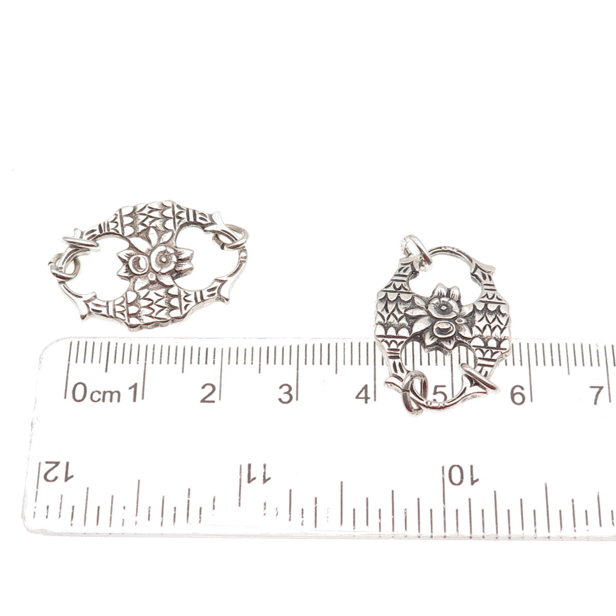PERUZZI 925 Sterling Antique Art Deco SET of 2 Floral Bracelet / Necklace Parts