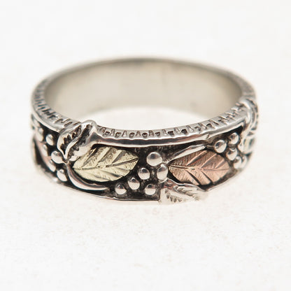 Coleman Co. 925 Sterling Silver 12K Multi-Gold Vintage Black Hills Ring Size 7