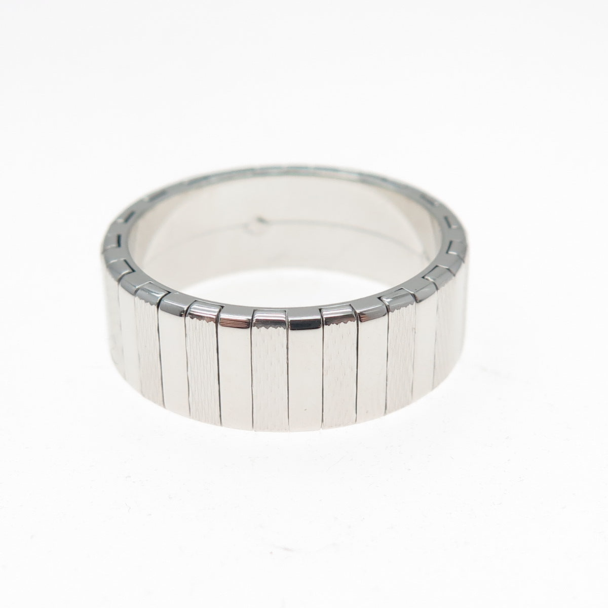 NEOS 925 Sterling Silver Textured Ribbed Band Ring Size 10.25