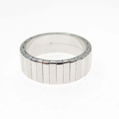 NEOS 925 Sterling Silver Textured Ribbed Band Ring Size 10.25