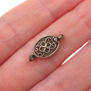 925 Sterling Gold Plated Vintage Bracelet / Necklace Floral Filigree Box Lock