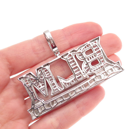 925 Sterling Silver Emerald & Round-Cut C Z BLM Black Lives Matter Pendant
