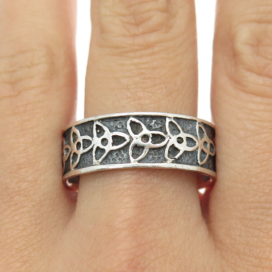 925 Sterling Silver Vintage Celtic Trinity Knot Band Ring Size 13.25
