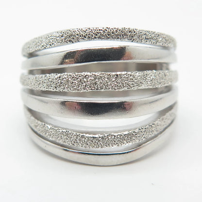 925 Sterling Silver Vintage RCI Multi-Bar Ring Size 6.5