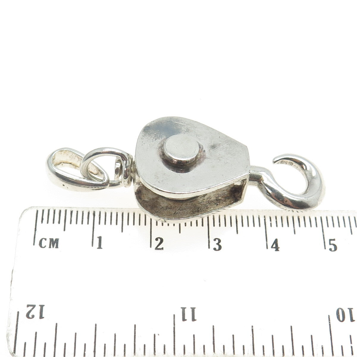 925 Sterling Silver Vintage Italy Hook Pendant