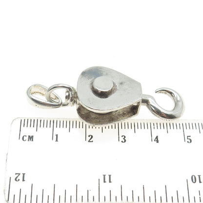 925 Sterling Silver Vintage Italy Hook Pendant