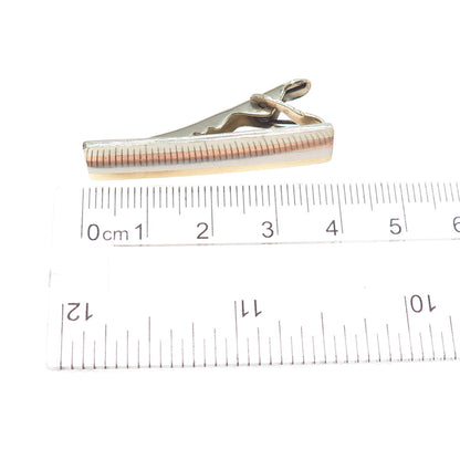 925 Sterling Silver 3-Tone Vintage Mexico Modernist Tie Clip