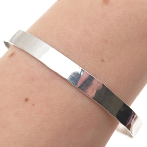 835 Silver Vintage 1969 NRO Sweden Modernist Hammered Bangle Bracelet 8.5"