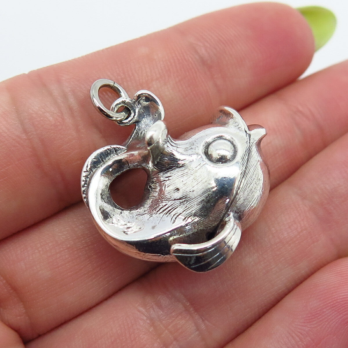 925 Sterling Silver Vintage Fish Charm Pendant