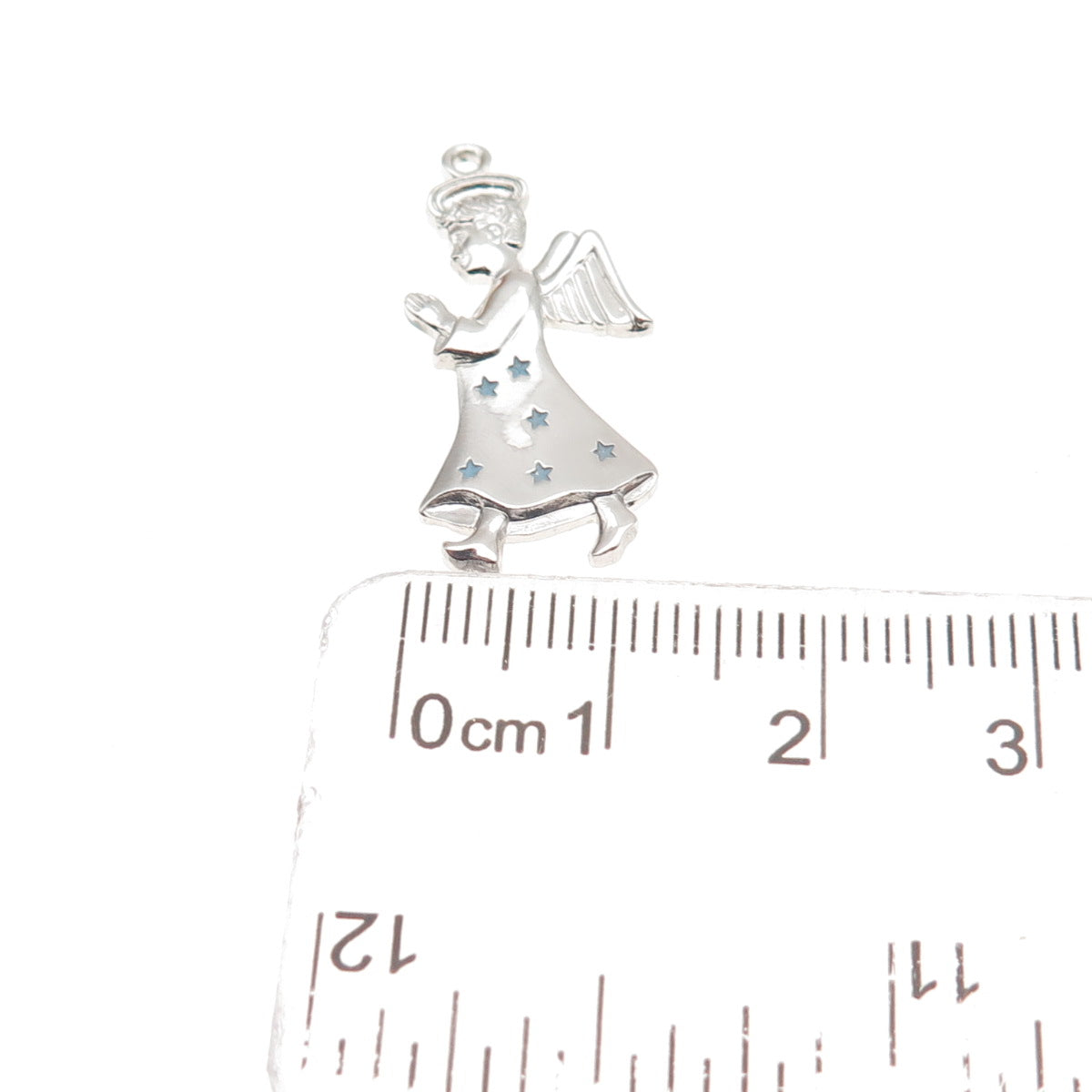 Griffith & Sons Sterling Silver Vintage Enamel Boy Guardian Angel Charm Pendant