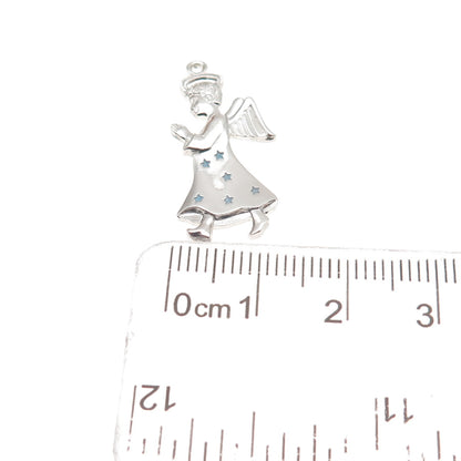 Griffith & Sons Sterling Silver Vintage Enamel Boy Guardian Angel Charm Pendant