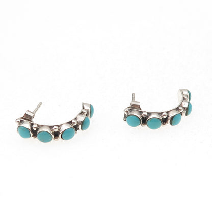 Old Pawn 925 Sterling Silver Vintage Southwestern Turquoise Tribal Earrings