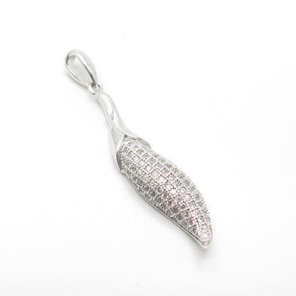 925 Sterling Silver C Z Modernist Pendant