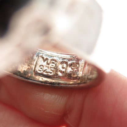 MB Margaret Bowman 925 Sterling Silver Vintage Modernist Dome Ring Size 8.75