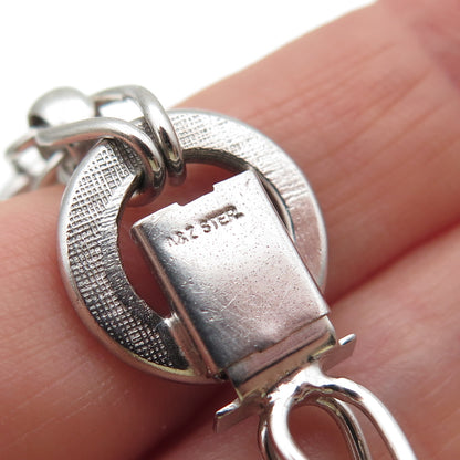 A&Z HAYWARD 925 Sterling Silver Vintage Interlocked Circle Link Bracelet 7.5"