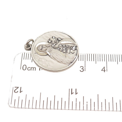 Creed 925 Sterling Silver Vintage St. Teresa of Calcutta Medal Charm Pendant