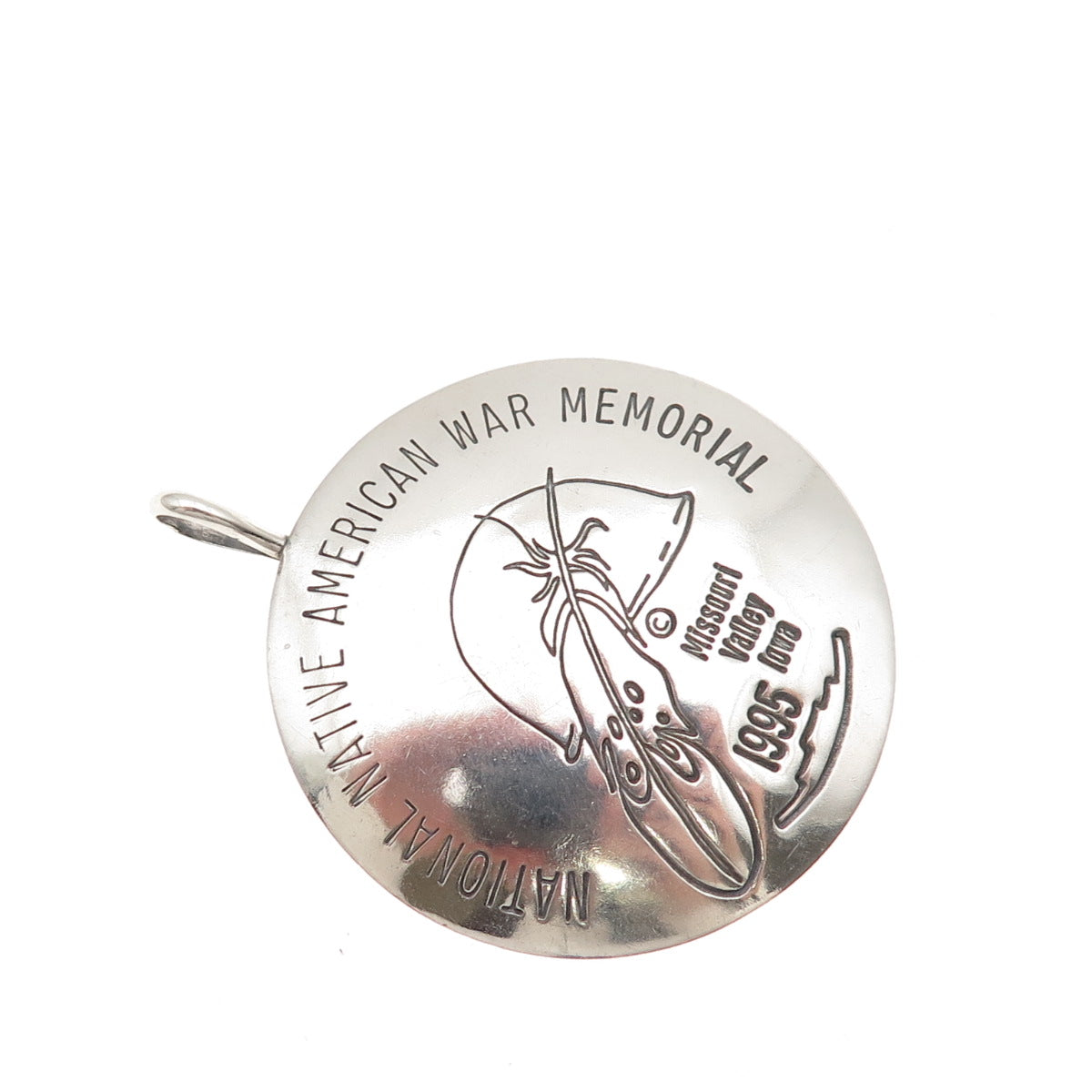 Gale Self Choctaw Old Pawn Sterling 1995 Native American War Memorial Pendant