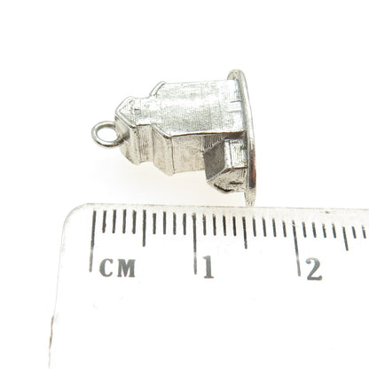 925 Sterling Silver Antique Old House 3D Pendant