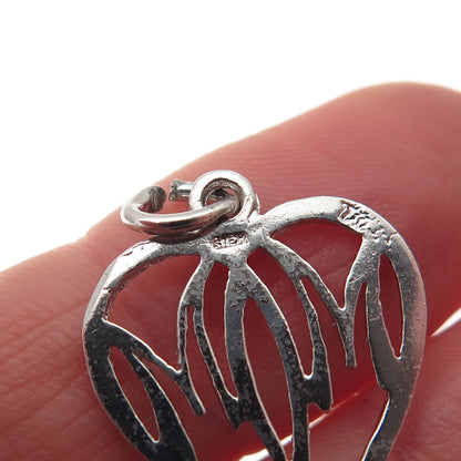 JACOBY BENDER 925 Sterling Silver Vintage Mom Heart Mini Charm Pendant