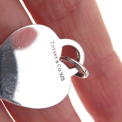 Tiffany & Co. 925 Sterling Silver Vintage Heart Tag Charm Pendant