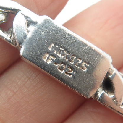 925 Sterling Silver Vintage Mexico Figaro Link Bracelet 7.75"