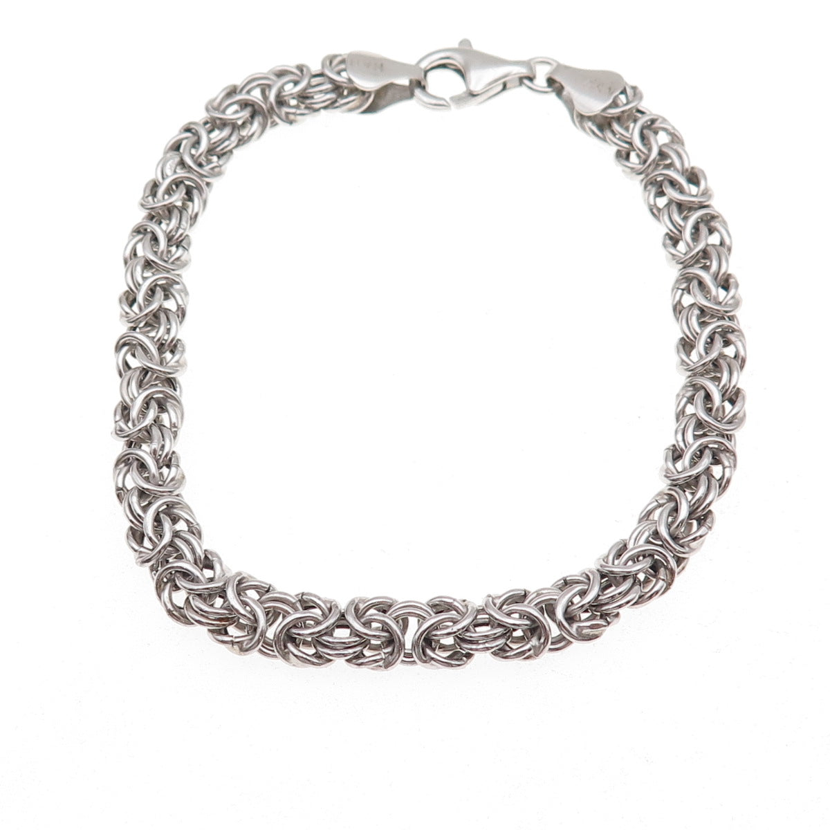 Han 925 Sterling Silver Vintage Italy Byzantine Link Bracelet 7.25"