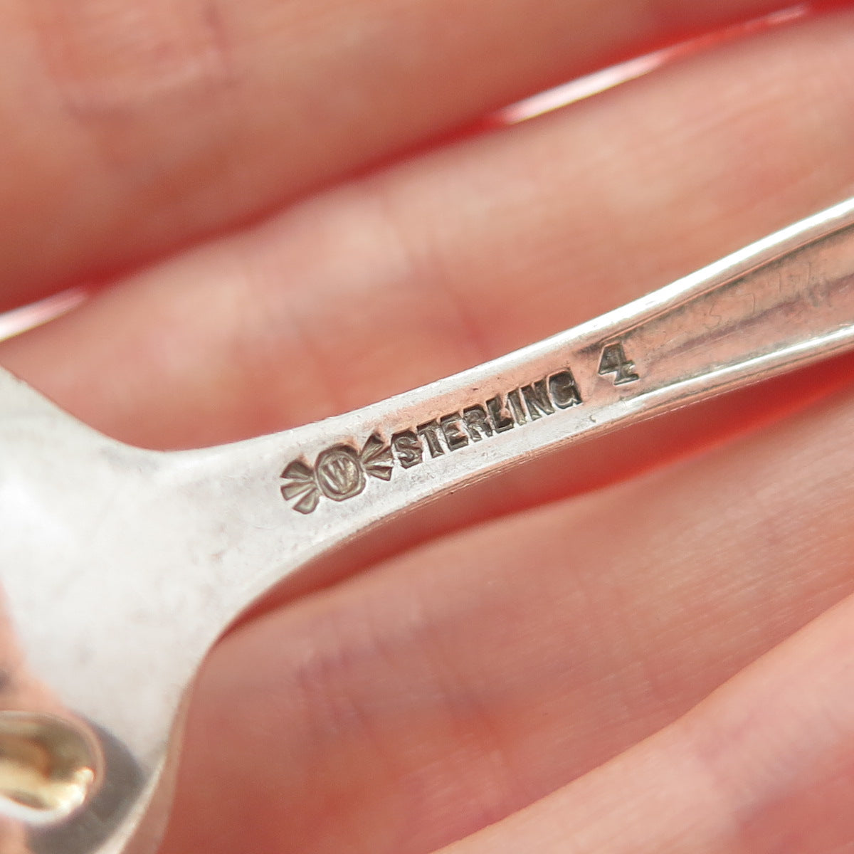FRANK M. WHITING 925 Sterling Antique 1892 Chicago States & Cities Dessert Spoon