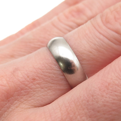 Uncas 925 Sterling Silver Vintage Classic Wedding Band Ring Size 6.75