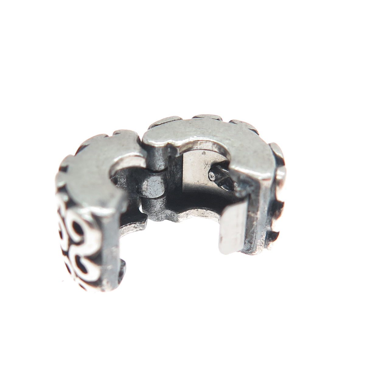 PANDORA 925 Sterling Silver Swirl Oxidized Clip Charm