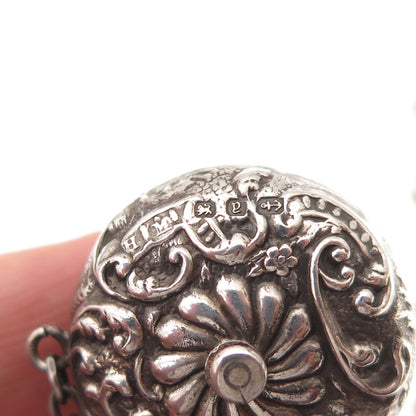 Henry Matthews 925 Sterling Silver Antique 1900 Birmingham Chatelaine Chain Fob