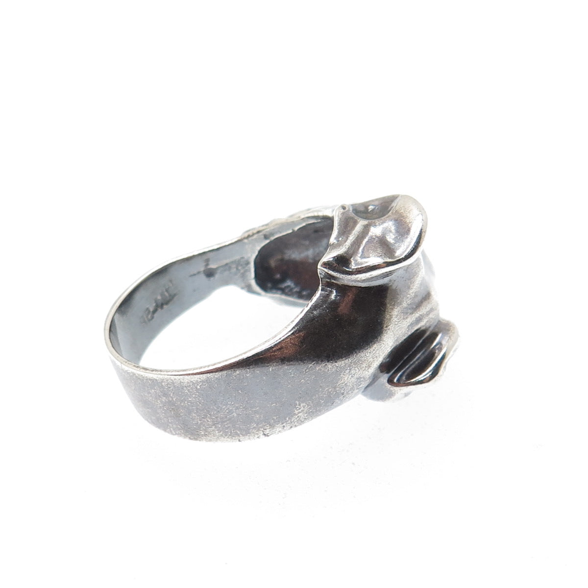 925 Sterling Silver Vintage Mexico Elephant Oxidized Ring Size 9.75