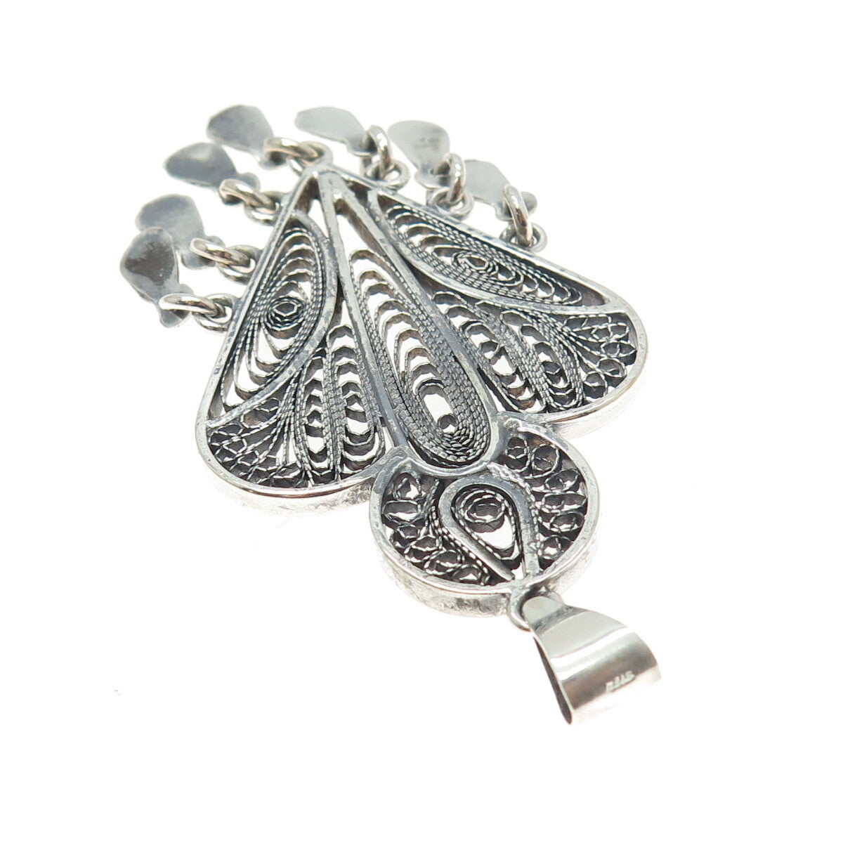 925 Sterling Silver Vintage Filigree Pendant