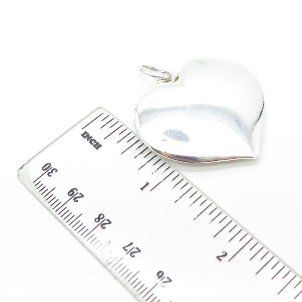 925 Sterling Silver Vintage Puffy Heart Pendant