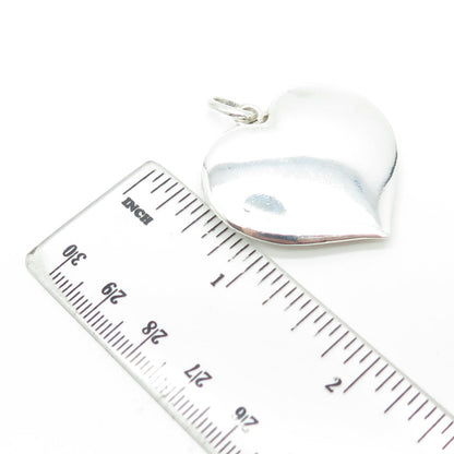 925 Sterling Silver Vintage Puffy Heart Pendant