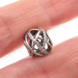 PANDORA 925 Sterling Silver C Z Sparkling Galaxy Slide Bead Charm