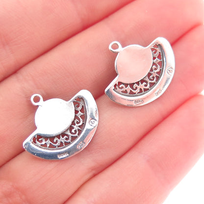 BOMA 925 Sterling Silver Vintage Real Lapis Lazuli Modernist Jacket Earrings