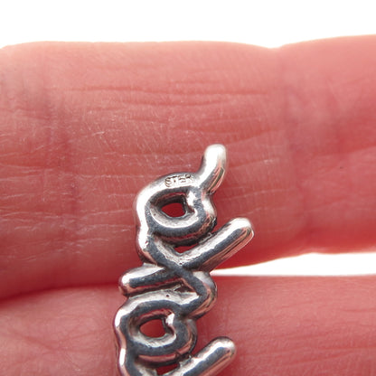 925 Sterling Silver Vintage XOXO Hugs & Kisses Oxidized Charm Pendant