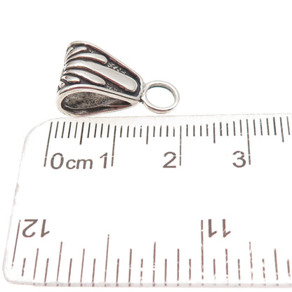 Old Pawn 925 Sterling Silver Vintage Southwestern Tribal Bail for Pendant