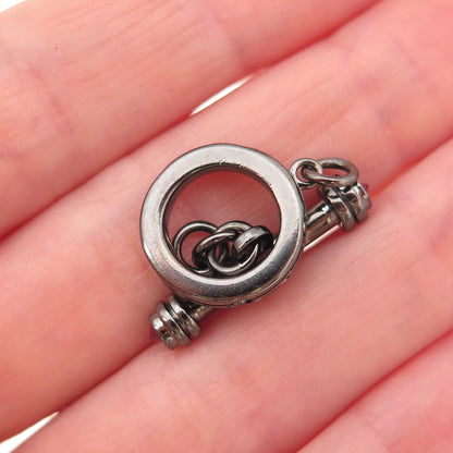 Jolusa Sterling Silver Black Rhodium Ruby Bracelet / Necklace Toggle Lock Clasp