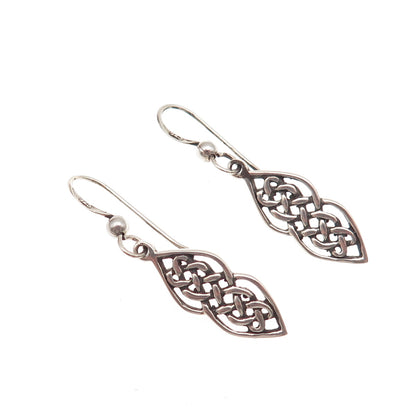 PSCL Peter Stone 925 Sterling Silver Vintage Celtic Love Knot Dangle Earrings
