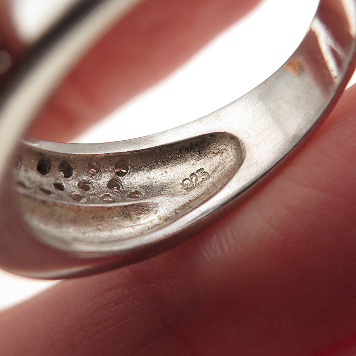 925 Sterling Silver Round-Cut C Z Modernist Ring Size 9.5